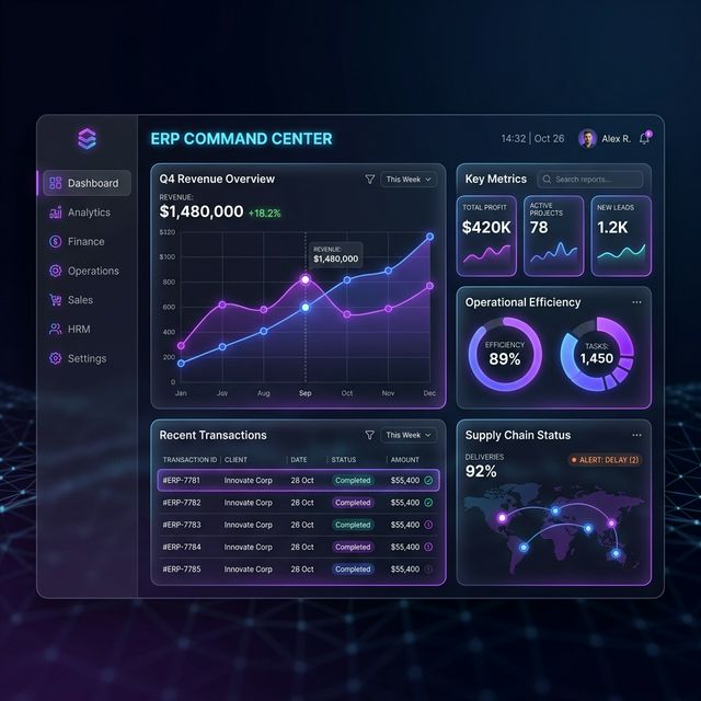 ERPxOne Dashboard Interface